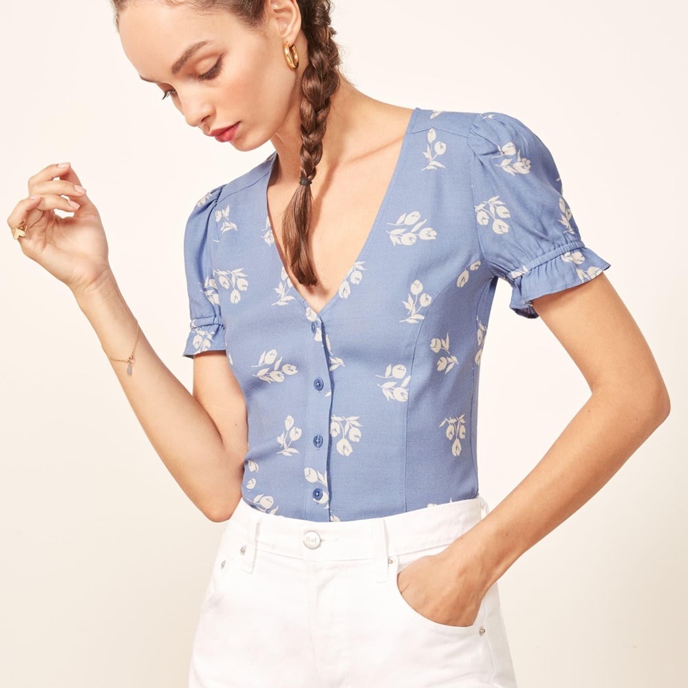 Reformation Allegra Top in Verona Print